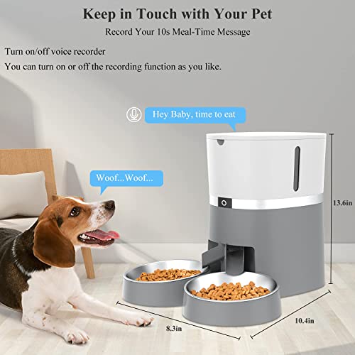 ALUKE Cat Feeder, Automatic Cat Feeder for Double Pets, Pet Feeder Dog