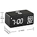 【Upgraded】 Digital Alarm Clock, with Wooden Electronic LED Time, Large Display, 3 Alarm Settings, Wood Made Electric Clocks for Bedroom, Bedside, Office, Black