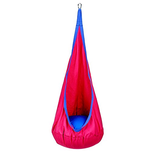 Child Pod Swing Chair Nook Tent/Cotton Hanging Nest for Kids/Hammock Pod Kids Swing/Hanging Seat Hammock Nest for Indoor and Outdoor by Techcell (Pink)