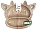 CaterEco Kids Cow Palm Leaf Plates Set (20 Pack) | Size 8