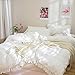 Softta Boho Twin XL Size 3Pcs Duvet Cover Set (1 Duvet Cover +2 Pillowcases) White Tassel Bedding Set Bohemian 100% Washed Cotton Beddings Luxury Elegant White Quilt Covers Set