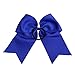 8 Inch Cheerleader Bows Ponytail Holder Solid Color Cheerleading Bows Hair Tie (Royal Blue)