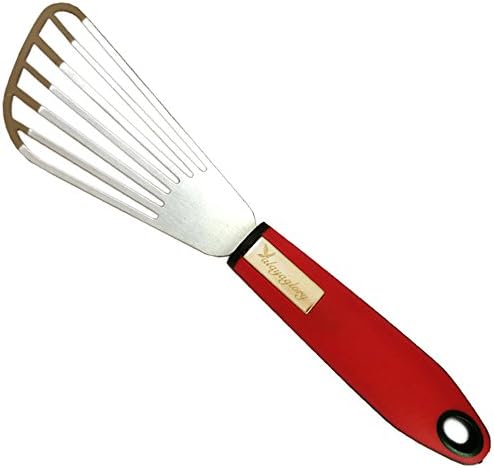 Alayaglory 10.6" Flexible Stainless Steel,Slotted Fish Spatula / Turner (Red)