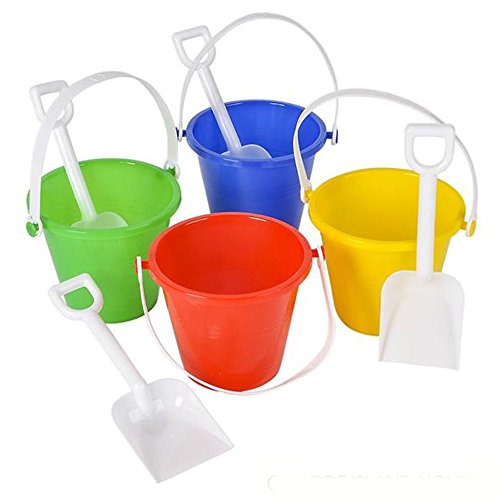 image for Kidsco Beach Toy Set, 12 Sets, 4.25”, Fun Bucket, Sand Castle Toys, 