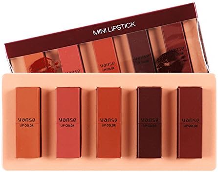 SUImeito 5Pcs/Set Makeup Mini Waterproof Matte Lipstick Long Lasting Lip Gloss (Brown)