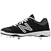 New Balance Men's L4040V3 Cleat Baseball Shoe, Black/Black, 11 D US