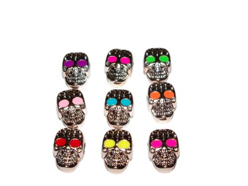 Paracord Beads Pack of Colorful Plastic Skull Beads by Midwest Cord  Compatible with Midwest Cord 550 Parachute Cord and European Style Bracelets