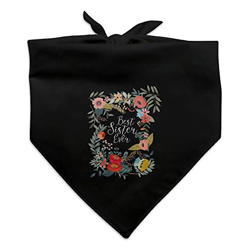 GRAPHICS & MORE Best Sister Ever Floral Dog Pet Bandana - Black