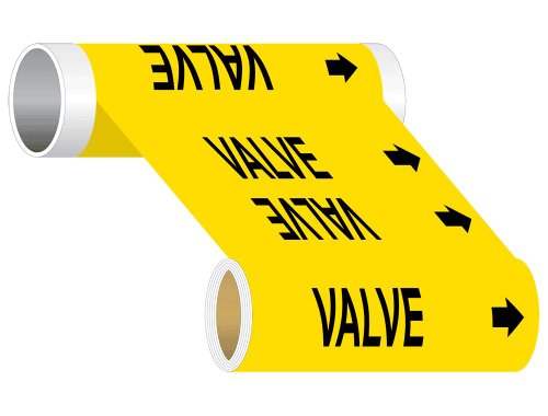 ComplianceSigns Wide Tape Roll ASME A13.1 System Components Pipe Marker, 12 IN x 30 FT Yellow