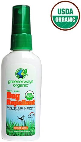 Organic Insect Repellent, Natural Mosquito Repellent, Repel Mosquitos, Ticks, Flies, Pests - Bug Spray - 100% Family Safe for Kids, Pets - DEET FREE (2OZ)