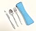 Rubicon® 3 Piece Stainless Steel (Knife, Fork, Spoon) Lightweight, Travel / Camping Cutlery Set with Neoprene Case (BDCJ-BL)