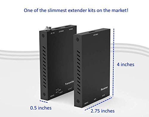 4K HDbaseT Extender Kit HDR 18GBPS HDMI Over Single CAT5e CAT6 CAT7 2.0B 4K @ 60hz UltraHD YUV 4:4:4 Uncompressed 230FT 70M Transmitter Receiver IR RS232 HDCP2.2 CONTROL4 Savant Home Automation 4K2K