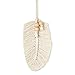 Mkono Small Macrame Wall Hanging Feather Boho Woven Leaf Tassels Decoration Cotton Ornaments with Wooden Beads Home Decor, Set of 2