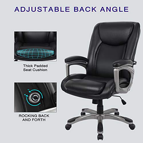 RIMIKING Office Chair Ergonomic Desk Chair PU Leather Computer Chair