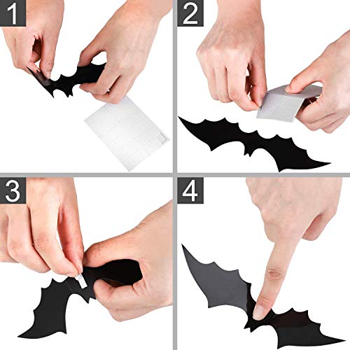 ZPOKA-60PCS-Halloween-Party-Supplies-PVC-3D-Decoration-Realistic-Horror-Bat-Wall-Decal-Wall-Sticker-DIY-Halloween-Decoration-Home-Interior-Window-Decoration-Set-Balck