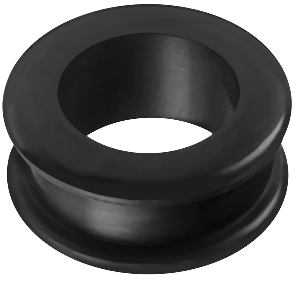AZARIO London 12MM Black Silicone Double Flared Tunnel Ear Plug Piercing Jewellery - Sold by Piece