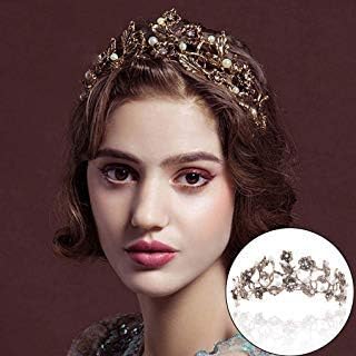 FdesignerLeiothrix Gold Bride Wedding Queen Flower Crowns and Tiaras Baroque Bridal Hair Accessories for Women