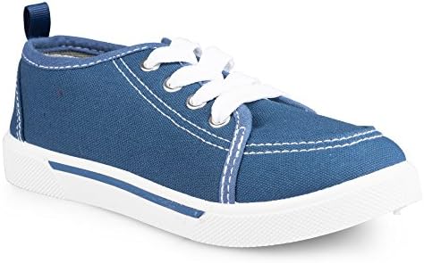 ShoeShox [SBN105-NAVY-Y3] ShoeSox New Classic Canvas Lace Up Fashion Sneakers for Boys, Girls &amp; Babies