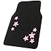 BDK Floral Pink Flowers Design Carpet Car Floor Mats for Auto Van Truck SUV-4 Pieces Front & Rear Full Set with Rubber Backing-Universal Fit