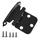 HOSOM 1/2 Inch Overlay Black Cabinet Hinges, 50 Pcs