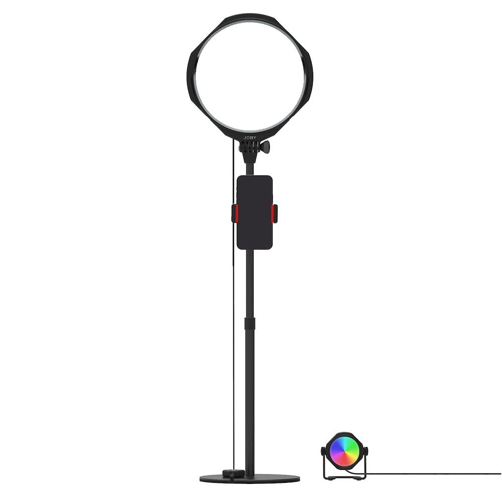 JOBY Beamo Studio Deluxe Lighting Kit, USB Studio Light for Video, Softbox with Remote, Background Light with 12 Colors, GorillaPod Arm with Phone Mount