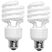 TC CFL Mini Spring A Lamp, 75W Equivalent, Daylight (5000K) Spiral Light Bulb (2 Pack)