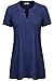 Ouncuty V Neck Tunic Casual Shirt for Women Short Sleeve Pleated Tunic Tops