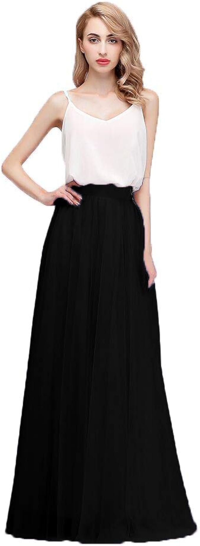 Honey Qiao Tulle Bridesmaid Skirts High Waist Floor Length Long Woman Maxi Skirt