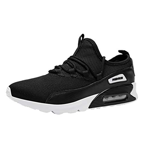 Emimarol Men Mesh Breathable Shoes Air Cushion Sneakers Lightweight Non-Slip Running Shoes Black - Thumbnail 7