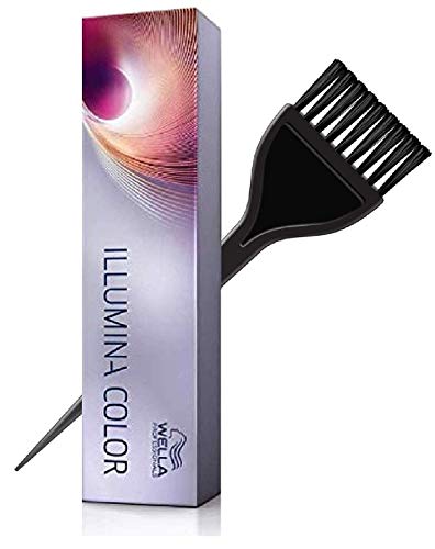 Wella ILLUMINA Permanent Creme Haircolor Dye (with Sleek Tint Brush) Sheer Light Cream MicroLight Hair Color (9/60 Very Light Violet Natural Blonde)
