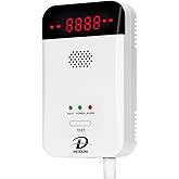 MODUN D Gas Detector for Home, Natural Gas|LPG|Coal Gas Leak Detector Alarm, Methane Propane Detector Butane Combustible Gas Alarm for Kitchen Garage RV, Plug-in Sensor Gas Monitor with LED Display