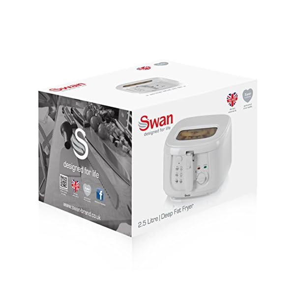 Swan-SD6080N-25-Litre-Deep-Fat-Fryer-with-Viewing-Window-Easy-Clean-Adjustable-temperature-control-1800-W-White Swan SD6080N 2.5 Litre Deep Fat Fryer with Viewing Window, Easy Clean, Adjustable temperature control, 1800 W, White