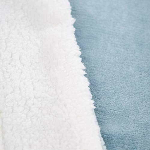 MERRYLIFE Decorative Sherpa Throw Blanket Ultra-Plush Comfort | Soft, Colorful | Home, Couch, Outdoor, Travel Use (60" 70",Blue