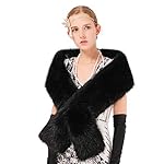 Dikoaina Women's Winter Fake Faux Fur Scarf Wrap Collar Shawl Shrug Dikoaina Women's Winter Fake Faux Fur Scarf Wrap Collar Shawl Shrug