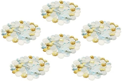 Set of 72 Ounces of Exotic Aquarium and Vase Gems and Shells! Around 4.5 Pounds of Gems Perfect For Aquariums, Vase Fillers, Table Scatter, Scrapbooking and Much More! (Soft Blue Gems)