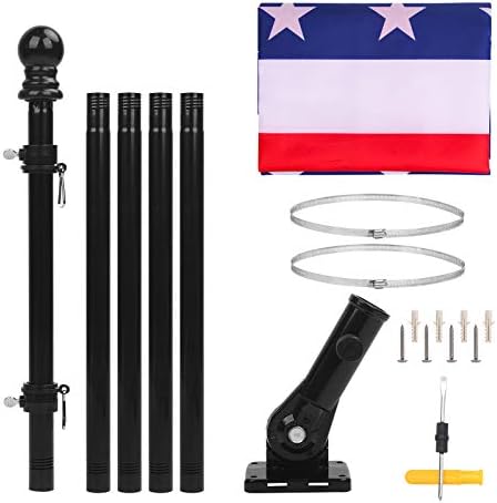 Flag Poles 6FT Flag Pole With Bracket Kit - Stainless Steel Wall Mounted Tangle Free Flagpole For 2x3/3x5/4x6 Inches Flag In House Garden Yard Street WY0106 Flag Pole Kit