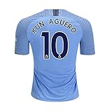 Alpsport #10 KUN Aguero Manchester City Home Soccer Jersey 2018-2019 Season Mens Blue