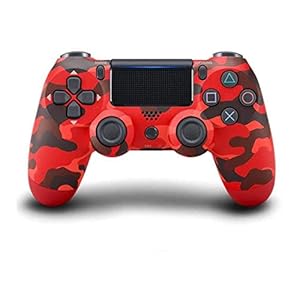 L-SLWI Draadloze PS4-controller, Bluetooth gamepad voor Playstation 4 / Pro/Slim / PS4 / PS3 / PC, rood + camouflage