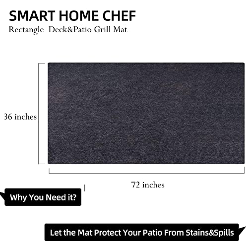 SMART HOME CHEF Grill Mat （36“x 60”） Deck Protecting Gas Grill Splatter