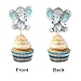 Double Sided Blue Baby Elephant Cupcake Toppers Birthday Party or Baby Shower Food Picks Decor and Party Supplies,Set of 24