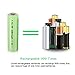 uxcell 4 Pcs 1.2V 800mAh AA Ni-MH Battery Rechargeable Batteries Button Top for LED Torch Flashlight Headlamp