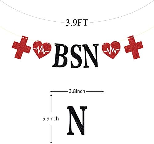 2021 Black Glitter Nurse Commencement Party Banner and Decorations
