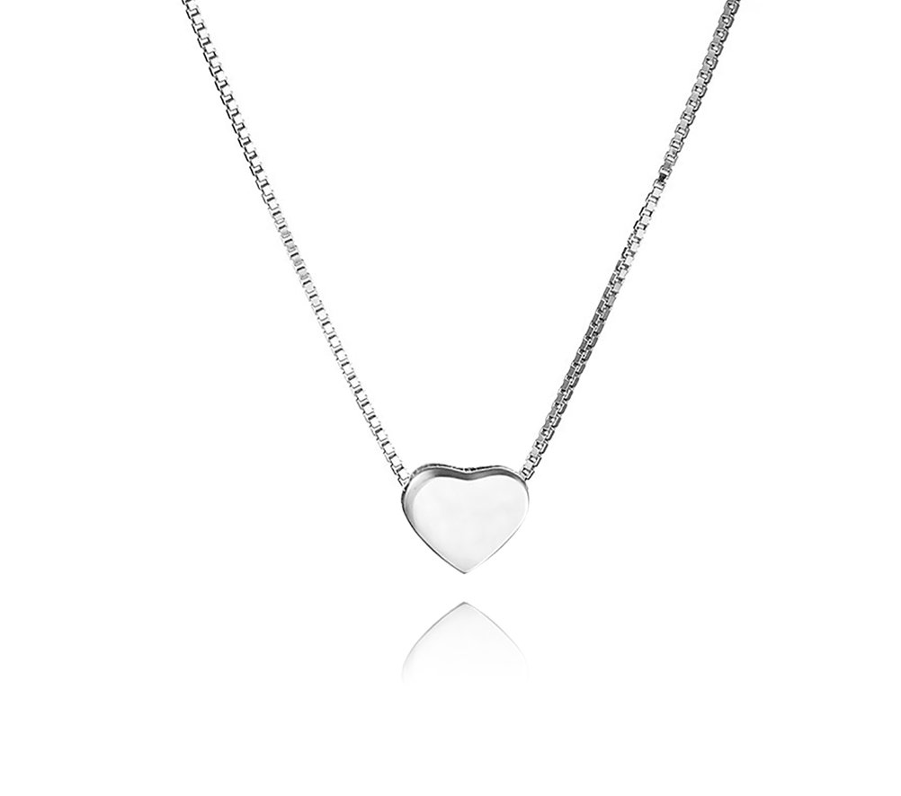 SLUYNZ 925 Sterling Silver Heart Necklace Pendant for Women Girls Tiny Love Necklace (0.7cm Heart-Silver) โ image 1