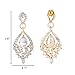 EleQueen Women's Gold-tone Austrian Crystal Teardrop Dangle Chandelier Sparking Earrings Clear