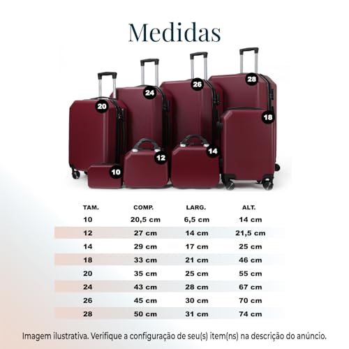 Kit 4 Malas/Frasqueiras De Viagem Bordo E Despacho M2 (Prata)
