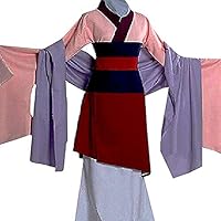 Peachi Kids Teen Heroine Hua Mulan Dress Halloween Costume Cosplay Party,Pink,X-Large