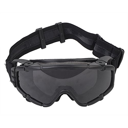 FMA Tactical SI-Ballistic Anti-fog Anti-dust Safety Goggles Glasses Eyewear with Fan and 1 Interchangeable Lens for Outdoor Airsoft Paintball Hunting Motorcycling Black