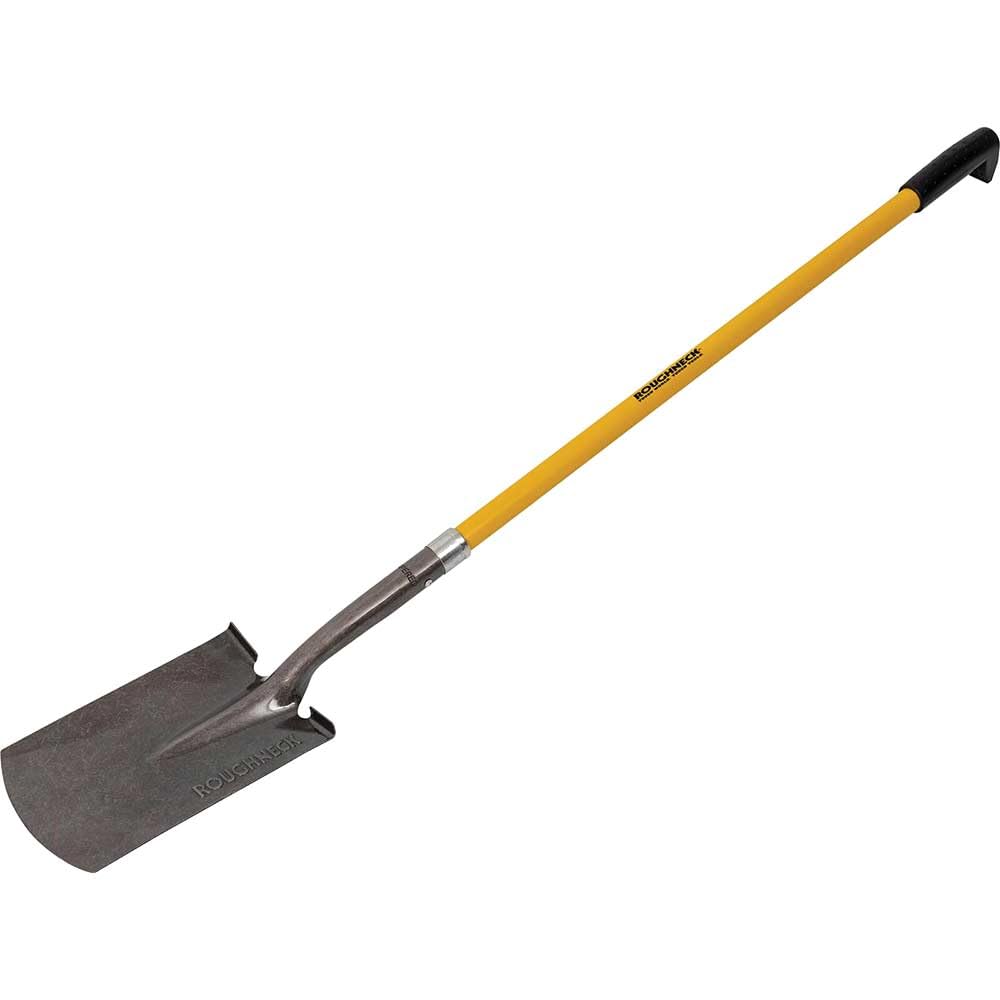 Roughneck Heavy Duty Digging Spade, Long Fibreglass Handle with Contoured Grip, for Landscaping, Building and Gardening Applications, ROU68223