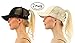 M_Eshop 2 Pack of Ponytail Baseball Cap Hat Ponycap Messy High Bun Ponytail Adjustable Mesh Trucker Baseball Cap Hat for Women Men Girl (Beige+Black)