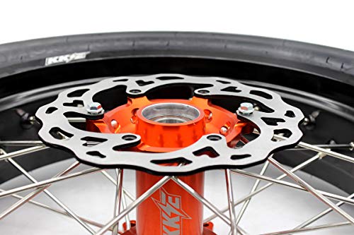 KKE KTM SIZE SX SX-F EXC EXC-W XC XC-F EXC-F 125CC 250CC 300CC 350CC 450CC 530CC WHEEL 3.517/4.2517 ORANGE HUB ALUMINUM BLACK RIM CST TIRE 110/150 FOR KTM ALL MODEL 125CC-530CC 2001-2019